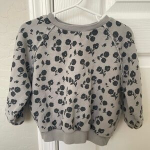 Pre Owned Girls ZARA Floral Raglan Sweatshirt Sz 2-3 Yrs